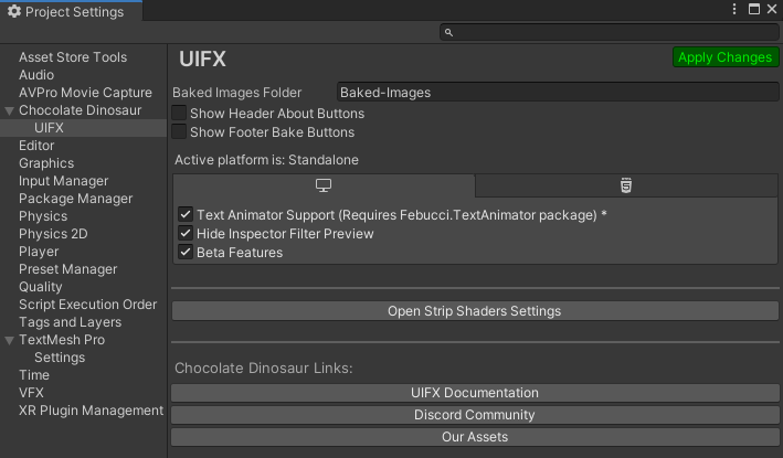 Shader Stripping Screenshot
